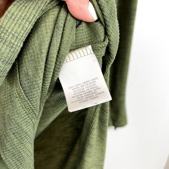 Pure + Good Anthropologie (S) Draped Neck Tunic Mini Dress Green - Picture 7 of 11